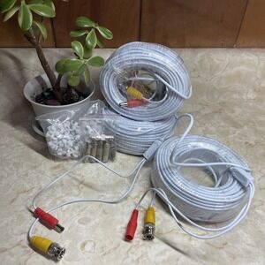 3 - 100ft CCTV Security Camera Cable CCTV Video Power‎ Wire BNC RCA Cord DVR M/F